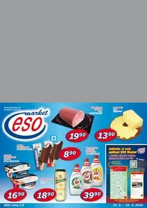 Akční leták ESO, platný od 2026-04-15 do 2026-04-26.