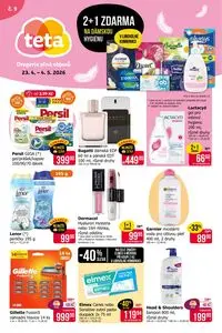 Akční leták Teta drogerie, platný od 2026-04-23 do 2026-05-04.
