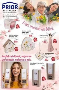 Akční leták Prior, platný od 2026-04-14 do 2026-05-09.