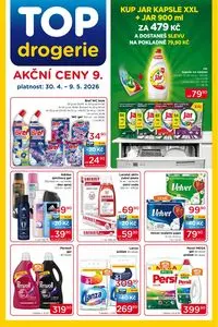 Akční leták Top Drogerie, platný od 2026-04-30 do 2026-05-09.