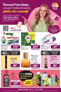 Akční leták Teta drogerie, platný od 2026-07-30 do 2026-08-11.