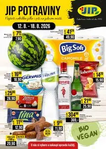 Akční leták JIP, platný od 2026-08-12 do 2026-08-18.