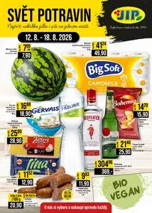 Akční leták JIP, platný od 2026-08-12 do 2026-08-18.