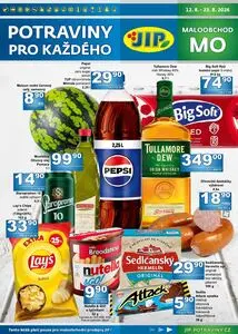 Akční leták JIP, platný od 2026-08-12 do 2026-08-23.