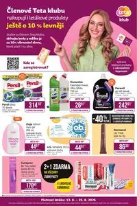 Akční leták Teta drogerie, platný od 2026-08-13 do 2026-08-25.