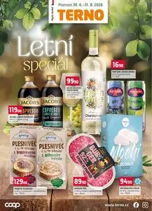 Akční leták COOP TERNO, platný od 2026-06-30 do 2026-08-31.