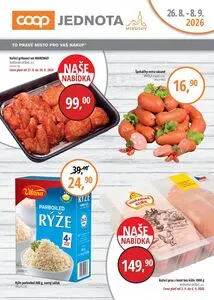 Akční leták COOP JEDNOTA, platný od 2026-08-26 do 2026-09-01.