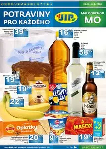 Akční leták JIP, platný od 2026-08-26 do 2026-09-06.