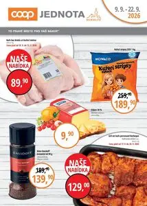 Akční leták COOP JEDNOTA, platný od 2026-09-09 do 2026-09-22.