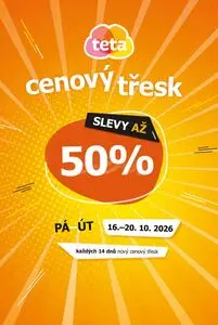Akční leták Teta drogerie, platný od 2026-10-16 do 2026-10-20.