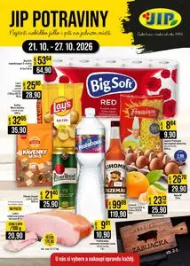 Akční leták JIP, platný od 2026-10-21 do 2026-10-27.