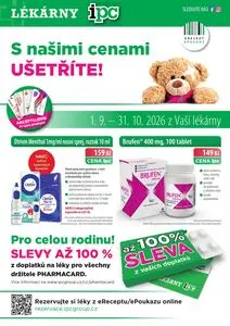 Akční leták LÉKÁRNA IPC, platný od 2026-09-01 do 2026-10-31.